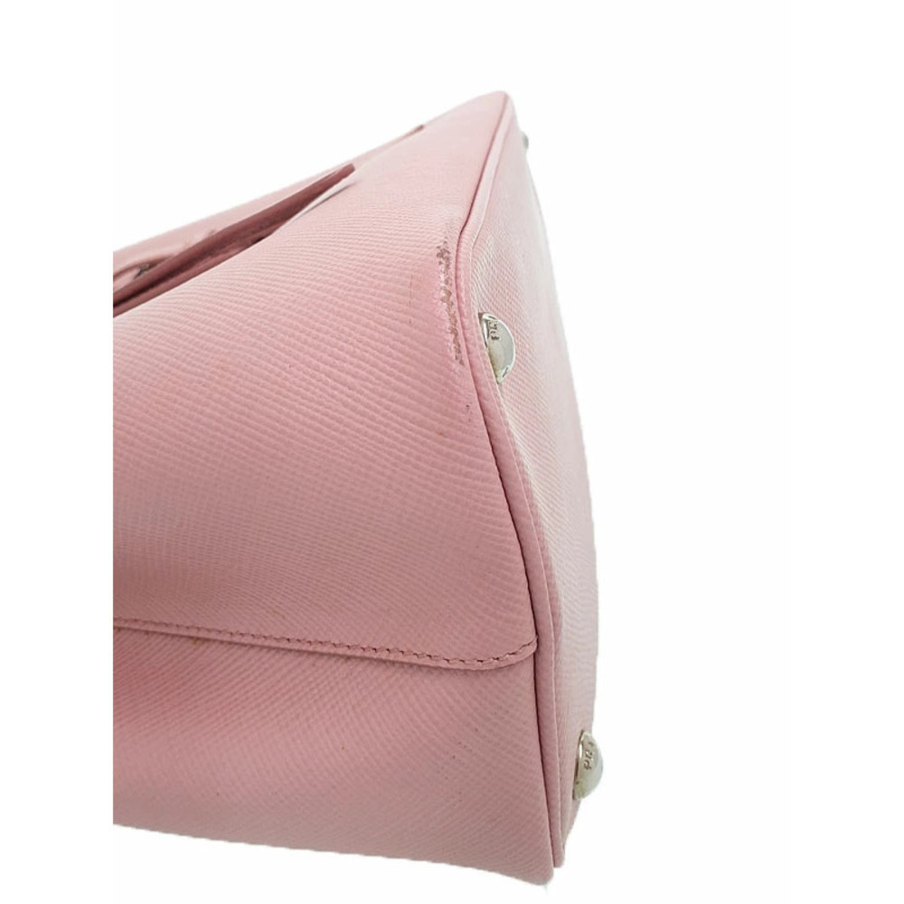 Prada Saffiano Cuir Double Handle Tote Shoulder Bag pink - Picture 9 of 9